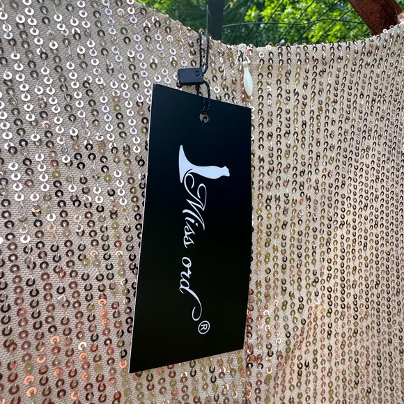 PROM Sequin CHAMPAGNE DRESS - Picture 12 of 14